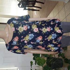 Torrid 3x granny floral scoop neck long lines flowy top